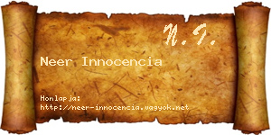 Neer Innocencia névjegykártya